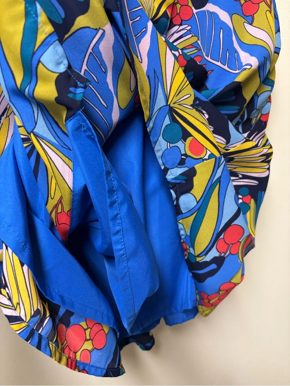 J Crew Mercantile Bright Blue Floral Faux Wrap Mini Dress 12